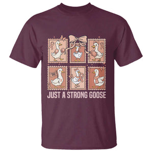 Funny Endometrial Cancer Warrior Goose T Shirt Just A Strong Goose TS12 Maroon Print Your Wear