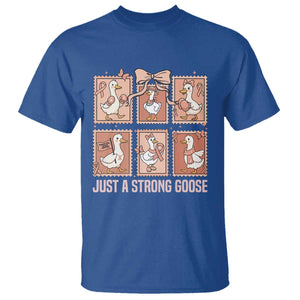 Funny Endometrial Cancer Warrior Goose T Shirt Just A Strong Goose TS12 Royal Blue Print Your Wear