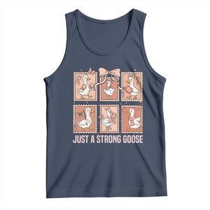 Funny Endometrial Cancer Warrior Goose Tank Top Just A Strong Goose TS12 Navy Print Your Wear