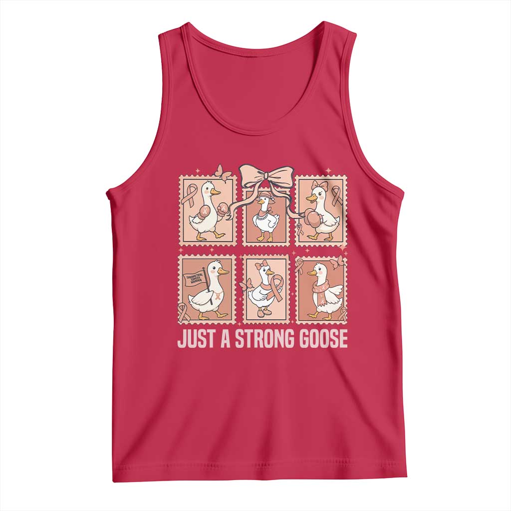 Funny Endometrial Cancer Warrior Goose Tank Top Just A Strong Goose TS12 Red Print Your Wear