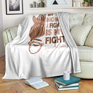Endometrial Cancer Support Throw Blanket My Moms Fight My Fight TS12 Print Your Wear