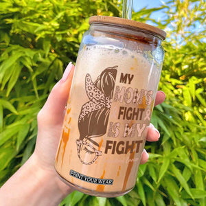 Endometrial Cancer Support Glass Can My Moms Fight My Fight TS12 White Print Your Wear