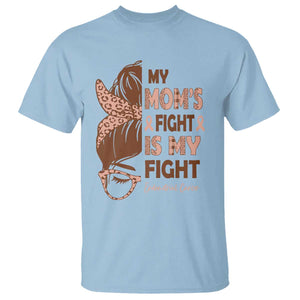 Endometrial Cancer Support T Shirt My Moms Fight My Fight TS12 Light Blue Print Your Wear