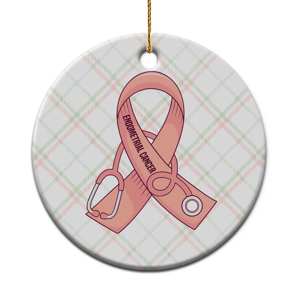 Endometrial Cancer Healthcare Warrior Ceramic Ornament Peach Stethoscope Nurse TS12 1pc Christmas Plaid Print Your Wear