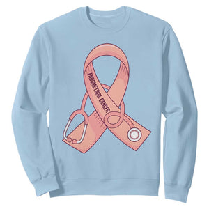 Endometrial Cancer Healthcare Warrior Sweatshirt Peach Stethoscope Nurse TS12 Light Blue Print Your Wear