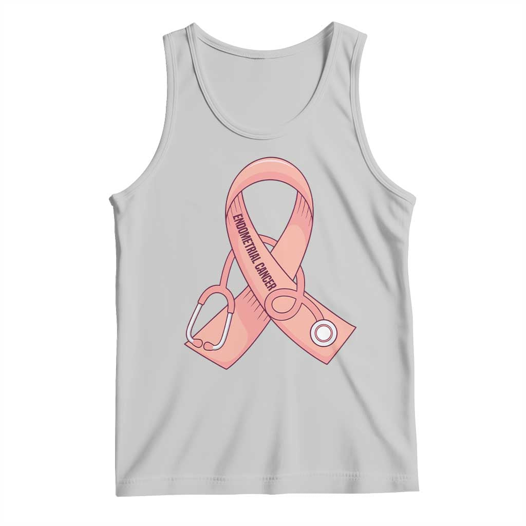Endometrial Cancer Healthcare Warrior Tank Top Peach Stethoscope Nurse TS12 Ash Print Your Wear
