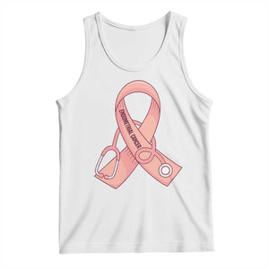 Endometrial Cancer Healthcare Warrior Tank Top Peach Stethoscope Nurse TS12 White Print Your Wear