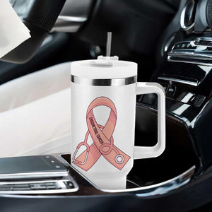 Endometrial Cancer Healthcare Warrior Tumbler With Handle Peach Stethoscope Nurse TS12 Print Your Wear