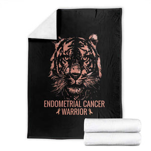 Endometrial Cancer Warrior Tiger Throw Blanket Strength Courage Hope TS12 Black Print Your Wear