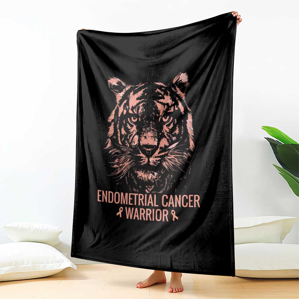 Endometrial Cancer Warrior Tiger Throw Blanket Strength Courage Hope TS12 Print Your Wear