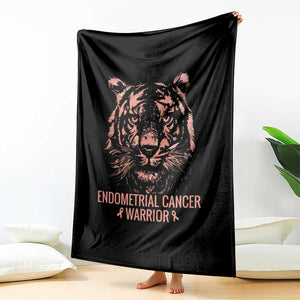 Endometrial Cancer Warrior Tiger Throw Blanket Strength Courage Hope TS12 Print Your Wear