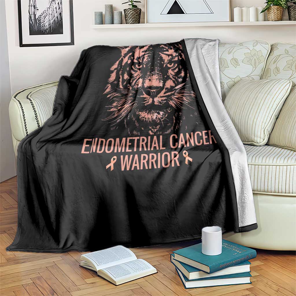Endometrial Cancer Warrior Tiger Throw Blanket Strength Courage Hope TS12 Print Your Wear