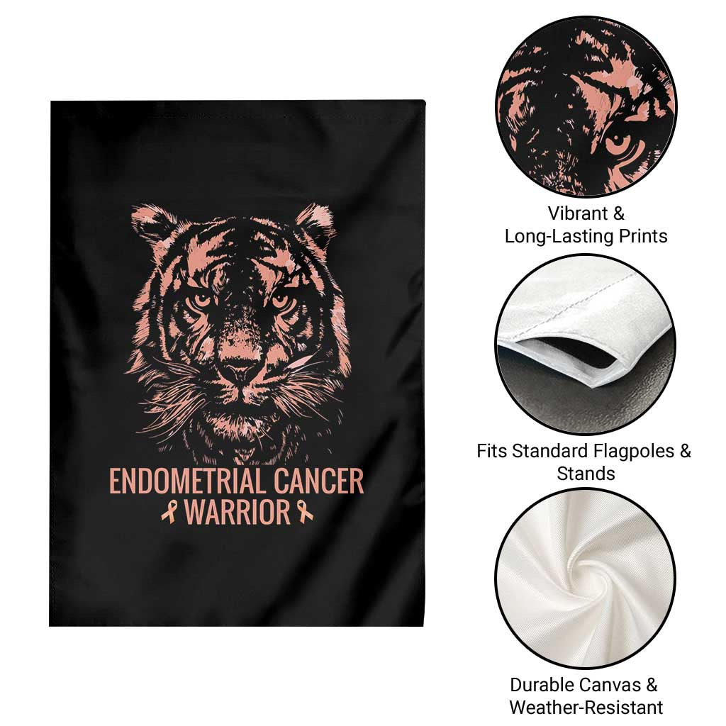 Endometrial Cancer Warrior Tiger Garden Flag Strength Courage Hope TS12 Print Your Wear