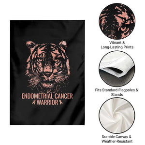 Endometrial Cancer Warrior Tiger Garden Flag Strength Courage Hope TS12 Print Your Wear