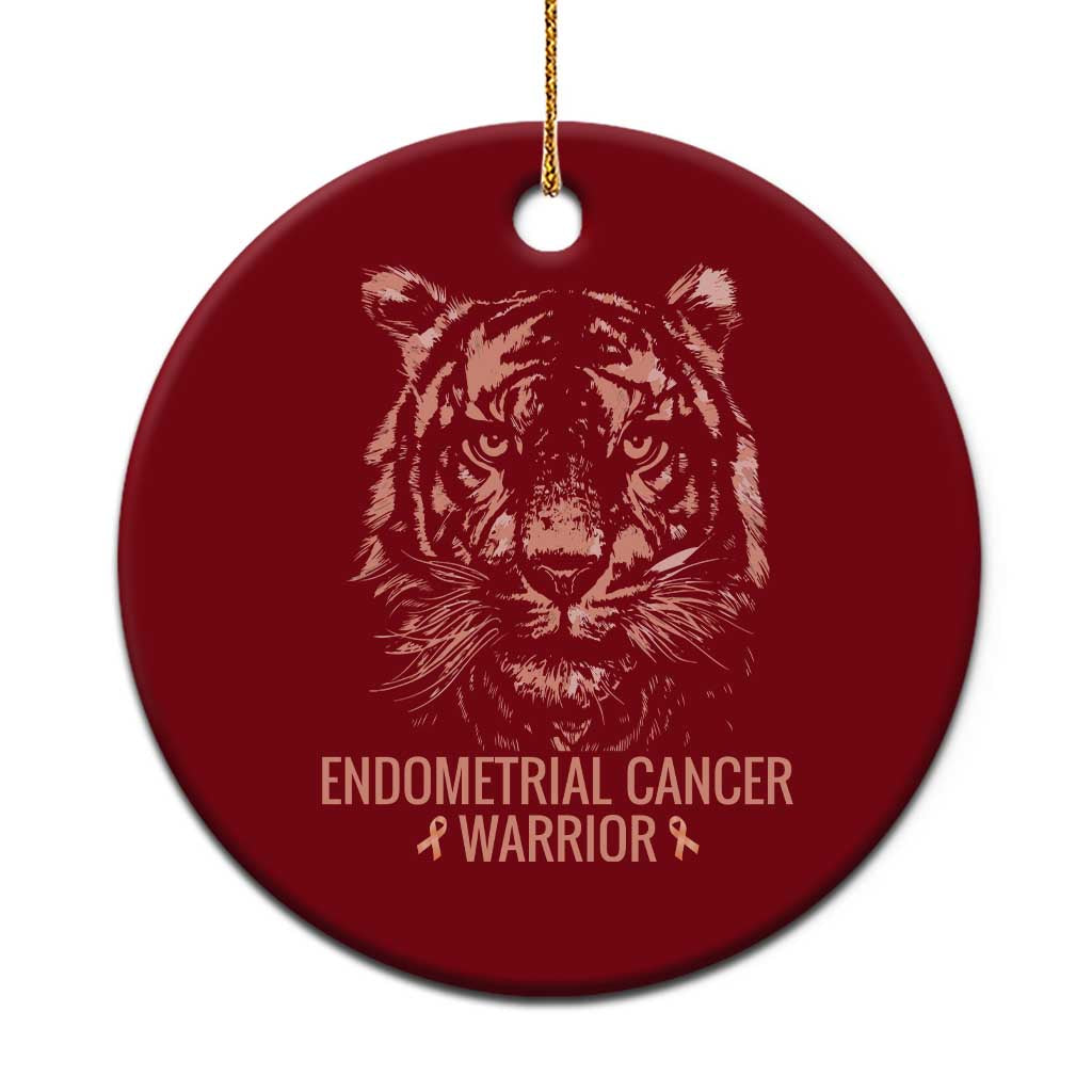 Endometrial Cancer Warrior Tiger Ceramic Ornament Strength Courage Hope TS12 1pc Red Print Your Wear