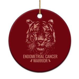 Endometrial Cancer Warrior Tiger Ceramic Ornament Strength Courage Hope TS12 1pc Red Print Your Wear