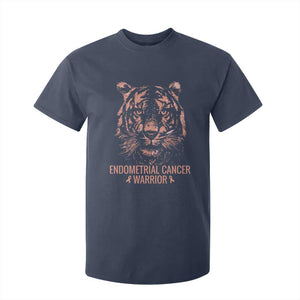 Endometrial Cancer Warrior Tiger T Shirt For Kid Strength Courage Hope TS12 Navy Print Your Wear