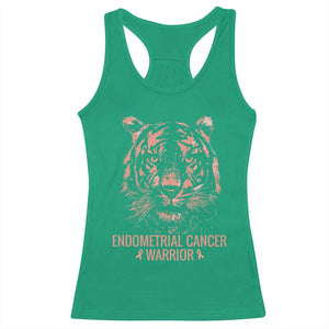 Endometrial Cancer Warrior Tiger Racerback Tank Top Strength Courage Hope TS12 Irish Green Print Your Wear
