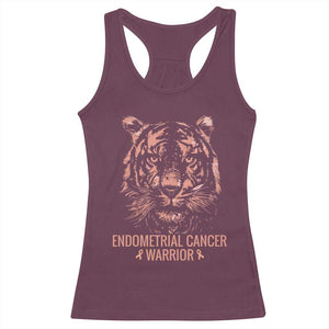 Endometrial Cancer Warrior Tiger Racerback Tank Top Strength Courage Hope TS12 Maroon Print Your Wear
