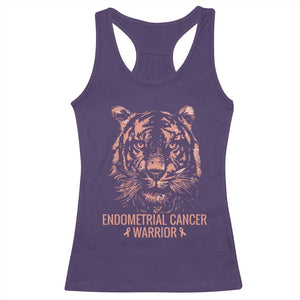 Endometrial Cancer Warrior Tiger Racerback Tank Top Strength Courage Hope TS12 Purple Print Your Wear