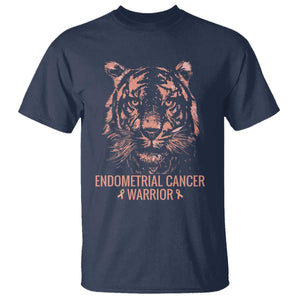 Endometrial Cancer Warrior Tiger T Shirt Strength Courage Hope TS12 Navy Print Your Wear