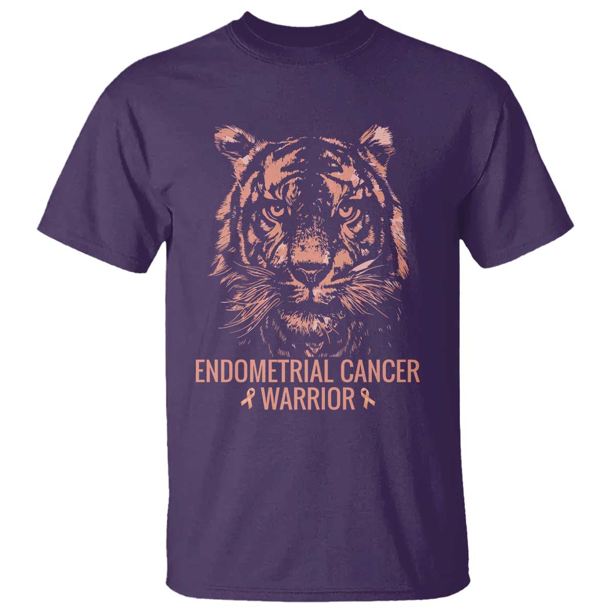 Endometrial Cancer Warrior Tiger T Shirt Strength Courage Hope TS12 Purple Print Your Wear