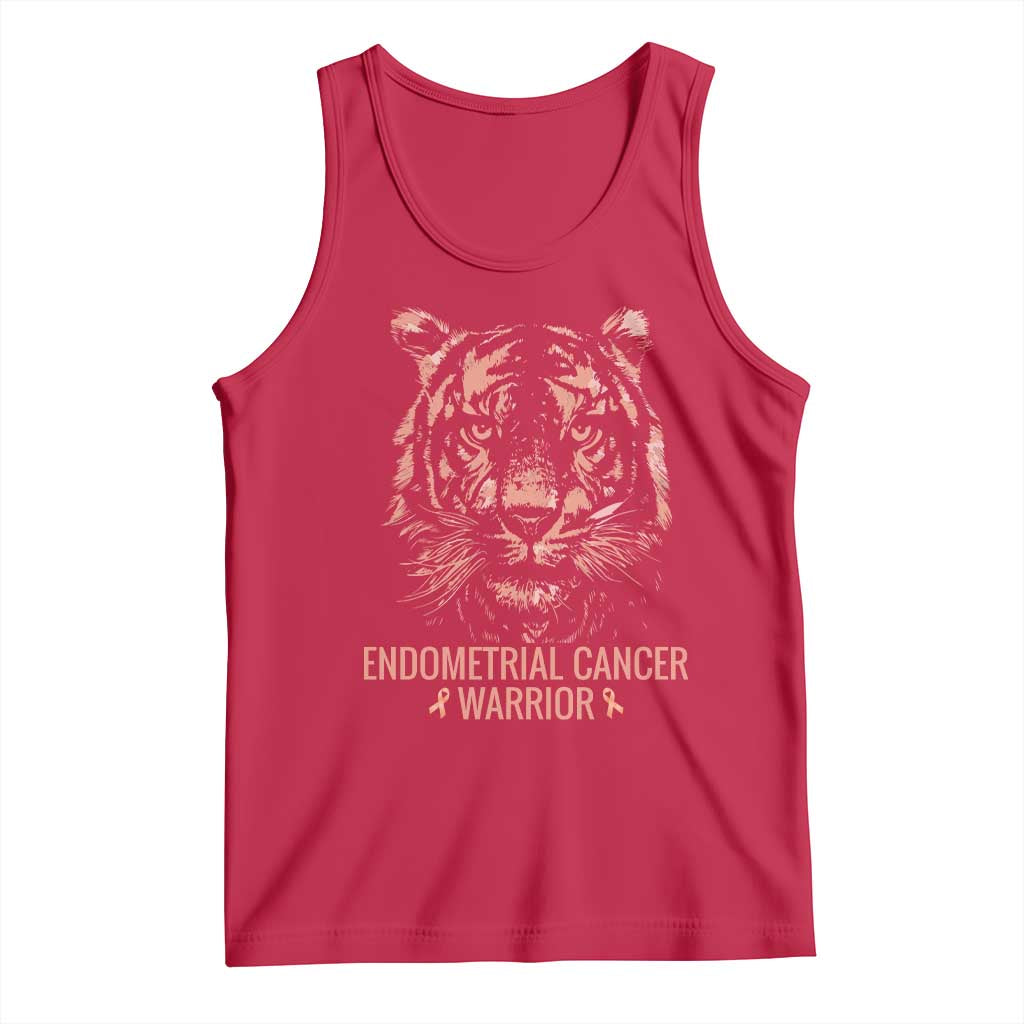 Endometrial Cancer Warrior Tiger Tank Top Strength Courage Hope TS12 Red Print Your Wear