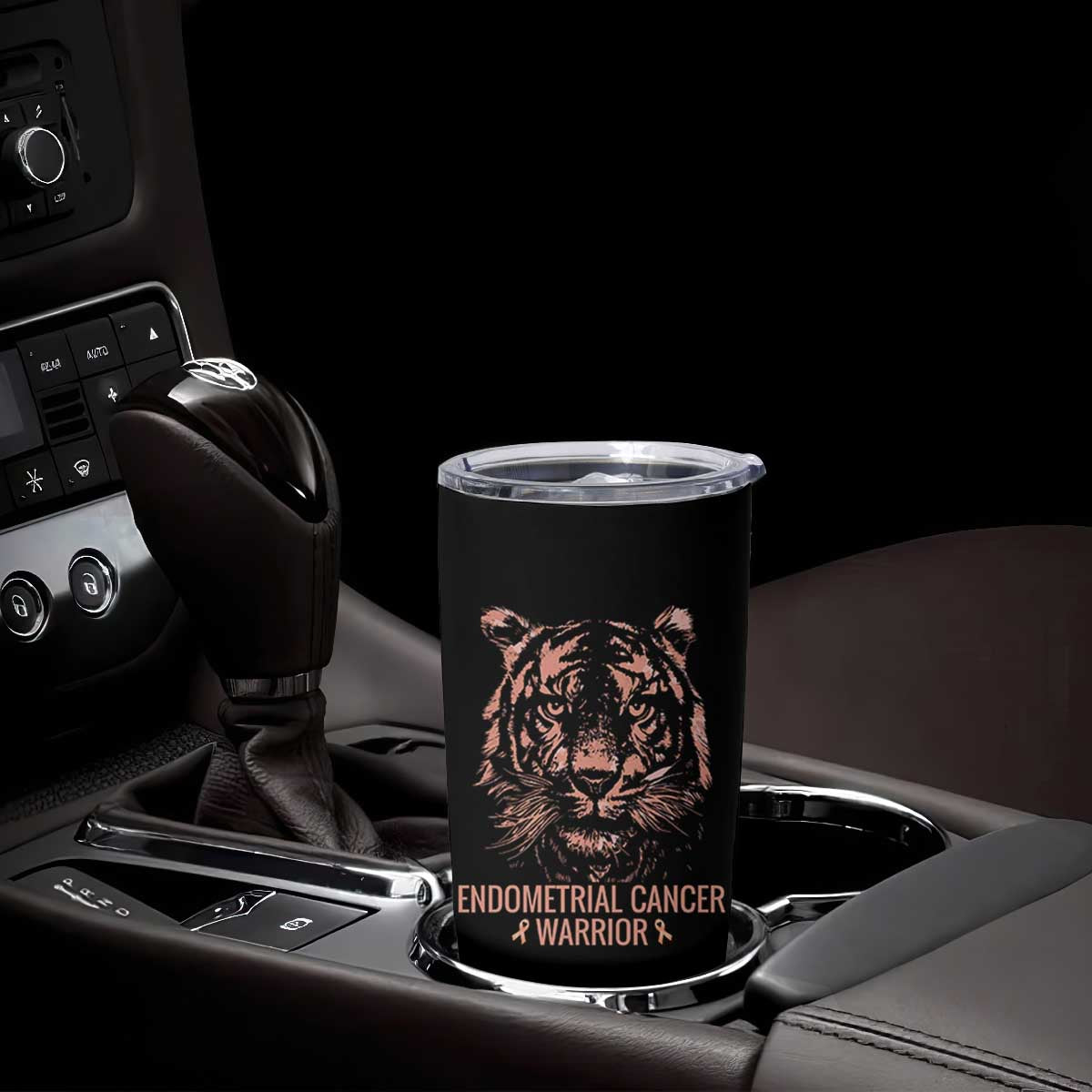 Endometrial Cancer Warrior Tiger Tumbler Cup Strength Courage Hope TS12 Print Your Wear