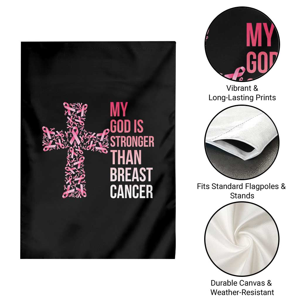 My God Is Stronger Than Breast Cancer Survivor Hope Gift Garden Flag TS12 Print Your Wear