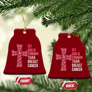 My God Is Stronger Than Breast Cancer Survivor Hope Gift Ceramic Ornament TS12 Print Your Wear