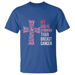 My God Is Stronger Than Breast Cancer Survivor Hope Gift T Shirt TS12 Royal Blue Print Your Wear