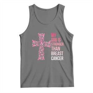 My God Is Stronger Than Breast Cancer Survivor Hope Gift Tank Top TS12 Black Heather Print Your Wear