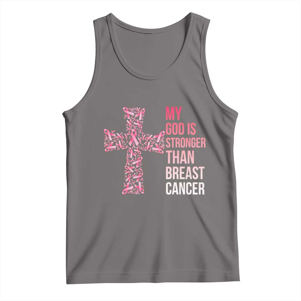 My God Is Stronger Than Breast Cancer Survivor Hope Gift Tank Top TS12 Deep Heather Print Your Wear