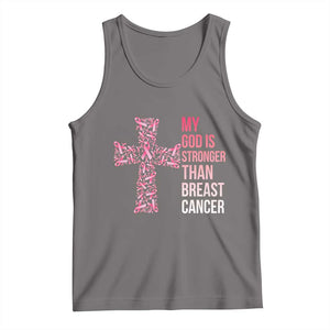 My God Is Stronger Than Breast Cancer Survivor Hope Gift Tank Top TS12 Deep Heather Print Your Wear