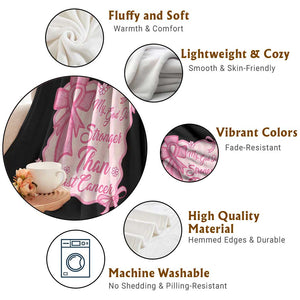 My God Is Stronger Than Breast Cancer Throw Blanket Christian Support Gift TS12 Print Your Wear