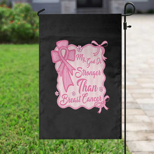 My God Is Stronger Than Breast Cancer Garden Flag Christian Support Gift TS12 Print Your Wear