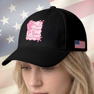 My God Is Stronger Than Breast Cancer Baseball Cap Christian Support Gift TS12 Print Your Wear