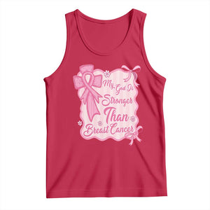 My God Is Stronger Than Breast Cancer Tank Top Christian Support Gift TS12 Red Print Your Wear