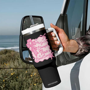 My God Is Stronger Than Breast Cancer Tumbler With Handle Christian Support Gift TS12 Print Your Wear