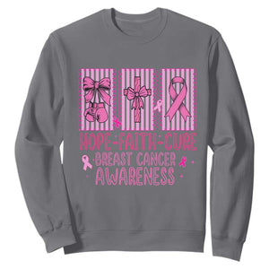 Hope Faith Cure Breast Cancer Awareness Sweatshirt Pink Ribbon Survivor Support Gift TS12 Charcoal Print Your Wear