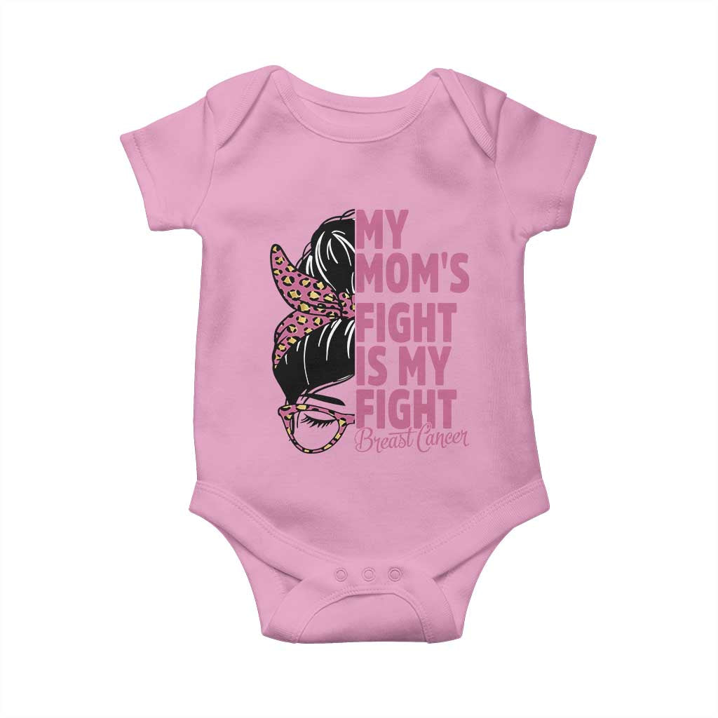 Breast Cancer Support Baby Onesie My Moms Fight My Fight TS12 Light Pink Print Your Wear