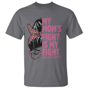 Breast Cancer Support T Shirt My Moms Fight My Fight TS12 Charcoal Print Your Wear