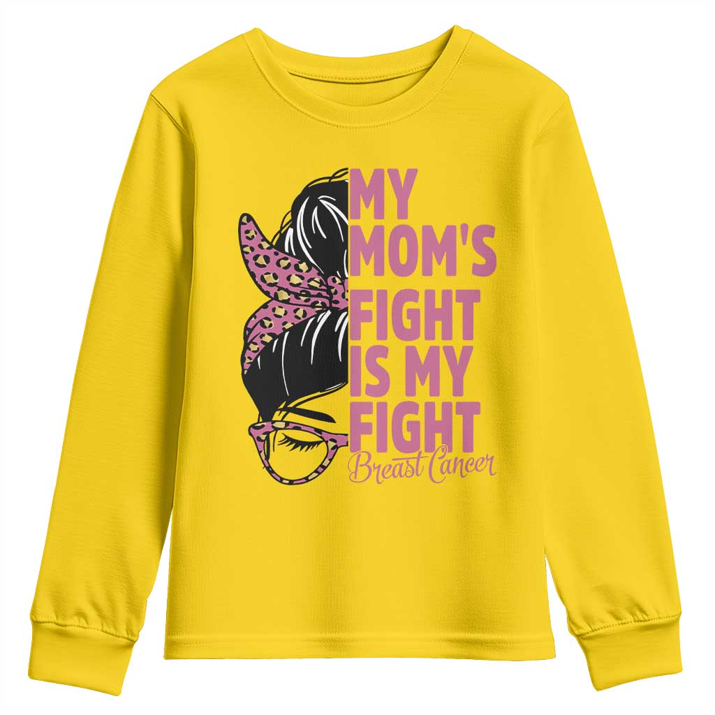 Breast Cancer Support Youth Sweatshirt My Moms Fight My Fight TS12 Daisy Print Your Wear