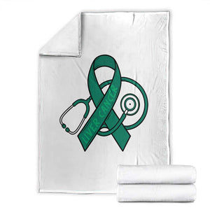 Liver Cancer Strong Nurse Warrior Throw Blanket Stethoscope Healthcare Support Gift TS12 White Print Your Wear