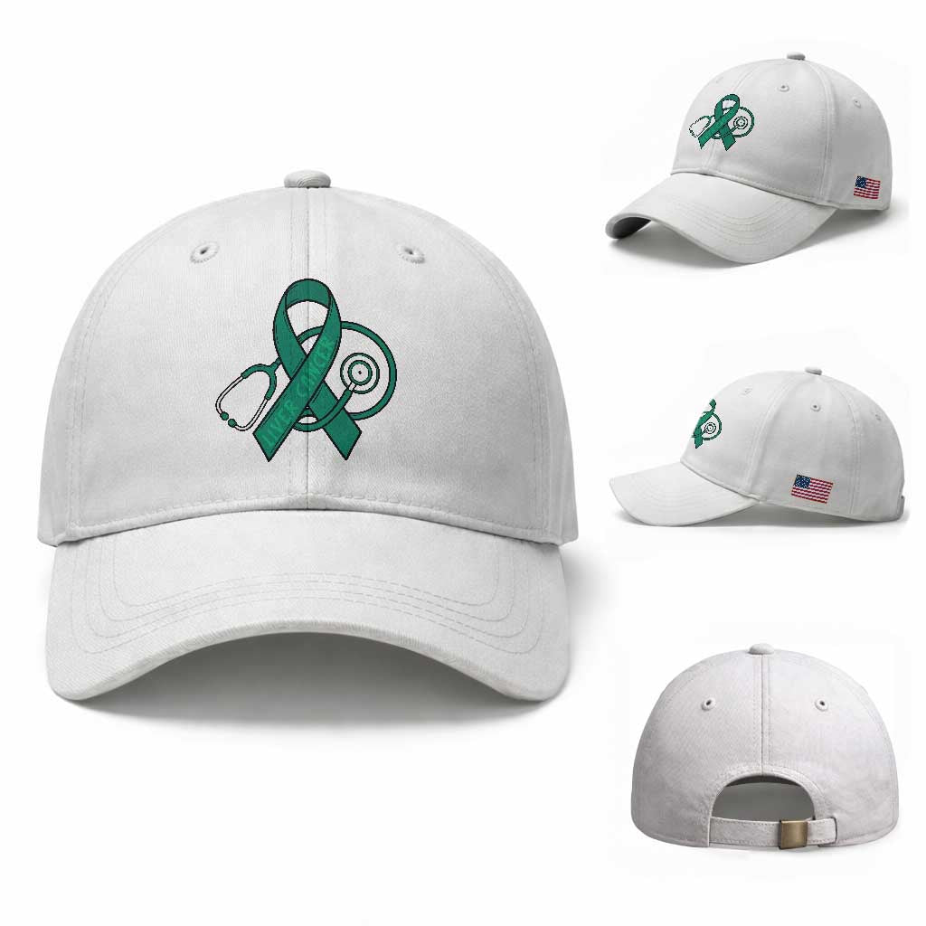 Liver Cancer Strong Nurse Warrior Baseball Cap Stethoscope Healthcare Support Gift TS12 Baseball Cap Universal Fit White Print Your Wear