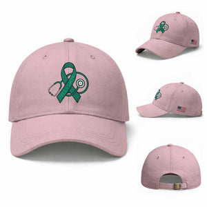 Liver Cancer Strong Nurse Warrior Baseball Cap Stethoscope Healthcare Support Gift TS12 Baseball Cap Universal Fit Light Pink Print Your Wear