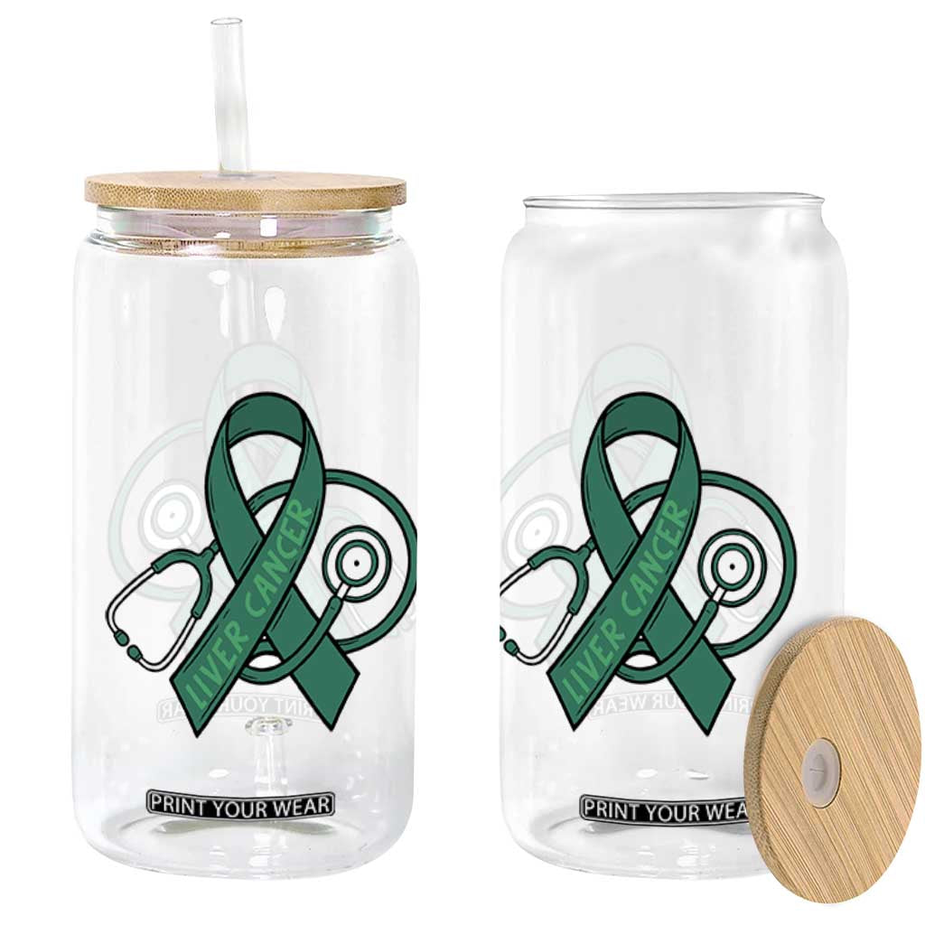 Liver Cancer Strong Nurse Warrior Glass Can Stethoscope Healthcare Support Gift TS12 Print Your Wear