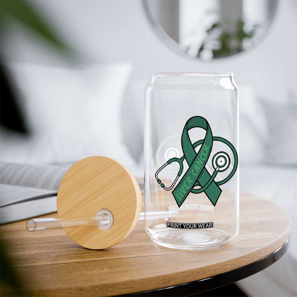 Liver Cancer Strong Nurse Warrior Glass Can Stethoscope Healthcare Support Gift TS12 Print Your Wear