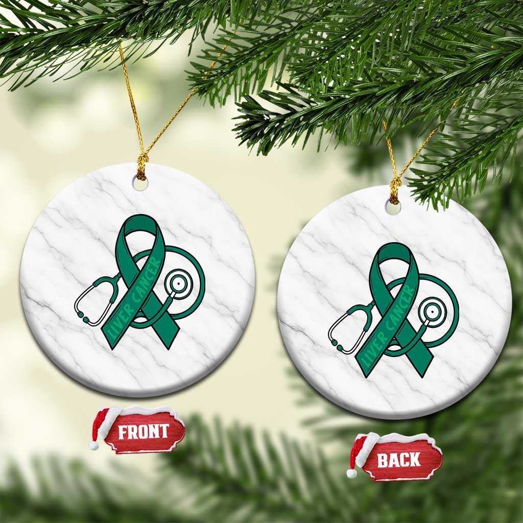 Liver Cancer Strong Nurse Warrior Ceramic Ornament Stethoscope Healthcare Support Gift TS12 1pc White Marble Print Your Wear