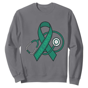 Liver Cancer Strong Nurse Warrior Sweatshirt Stethoscope Healthcare Support Gift TS12 Charcoal Print Your Wear